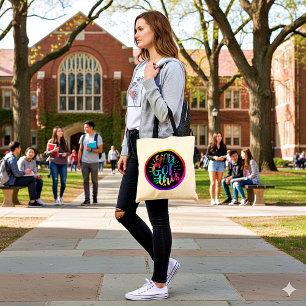 Bolsa Tote Você conseguiu estrelas e cores inspiradoras 