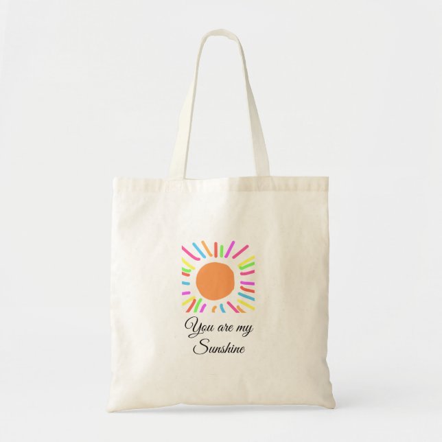 Bolsa Tote você é meu raio solar amarelo alaranjado raios sol (Frente)
