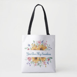 Bolsa Tote Você É Minha Citação de Sol e Girassol