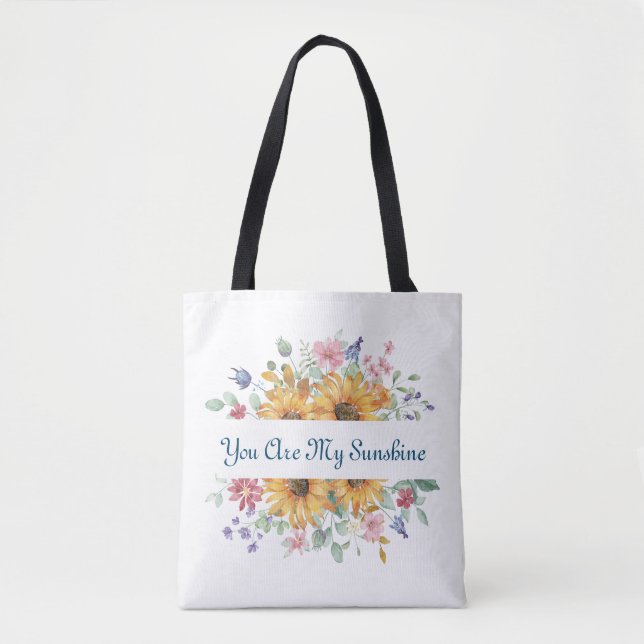 Bolsa Tote Você É Minha Citação de Sol e Girassol (Frente)