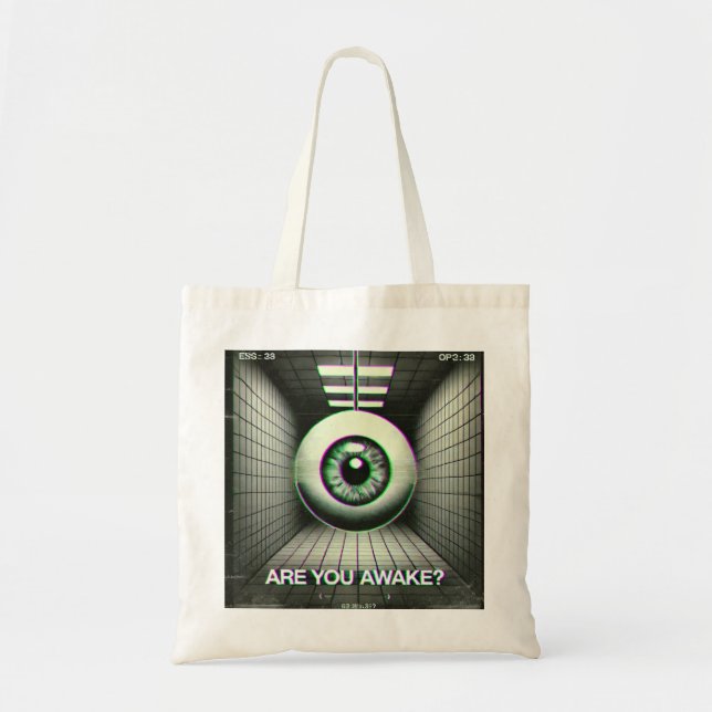 Bolsa Tote 👁️ "Você Está Acordado?" Bag Tote 👁️ (Frente)