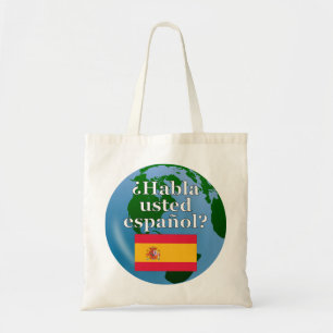 Bolsa Tote Você fala espanhol? Em espanhol. Sinalizador e glo