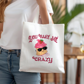 Bolsa Tote Você me Assar Cupcake De Morango Louco Óculos de s