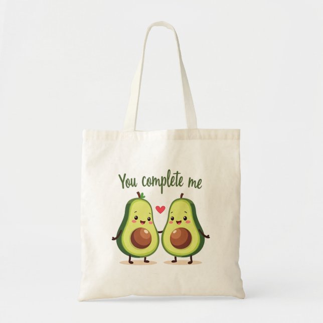 Bolsa Tote Você me completa - Design de amor encantado (Frente)