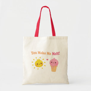 Bolsa Tote Você Me Faz Derreter, Sol Fofo e Sorvete