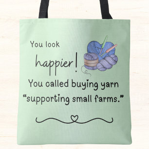 Bolsa Tote Você parece mais feliz! Apoiando fazendas pequenas