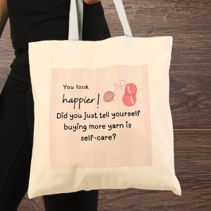 Bolsa Tote Você parece mais feliz! Compra de fios de autocuid