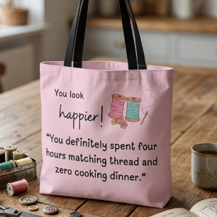 Bolsa Tote Você parece mais feliz! Gastou 4 horas combinando