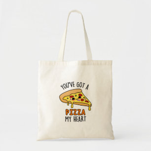 Bolsa Tote Você tem uma pizza, meu coração, doce Pizza