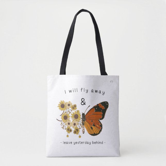 Bolsa Tote Voe livre, deixe o passado para trás (Frente)