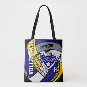 Bolsa Tote Voleibol azul, amarelo e cinzento