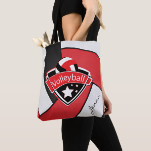 Bolsa Tote  Voleibol Esporte  Texto inativo - Vermelho