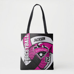 Bolsa Tote Voleibol Rosa, Negro e Branco