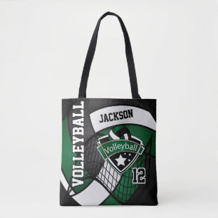 Bolsa Tote Voleibol Verde escuro, preto e branco