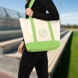 Bolsa Tote Voleibol Verde Monograma