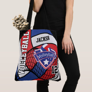 Bolsa Tote Voleibol Vermelho, Branco e Azul