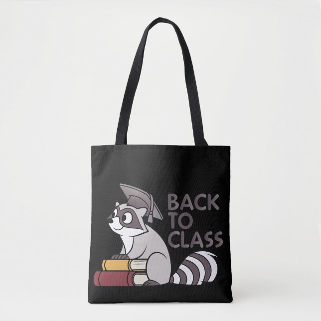 Bolsa Tote Voltar para Design Raccoon Classe 2025 (Frente)