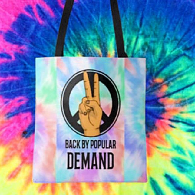 Bolsa Tote Voltar por demanda popular | Sinal de Paz Tie-Dye  (Criador carregado)