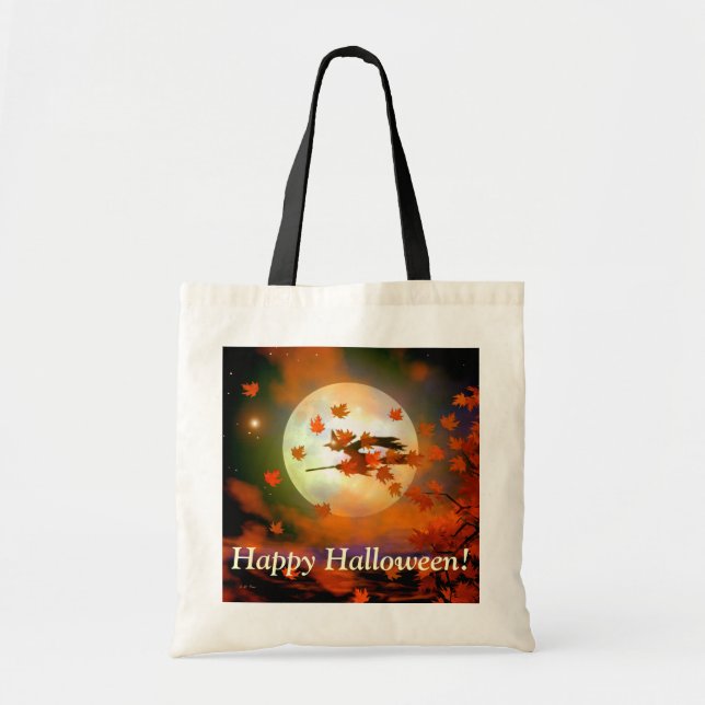 Bolsa Tote Voo de Bruxa de Halloween (Frente)