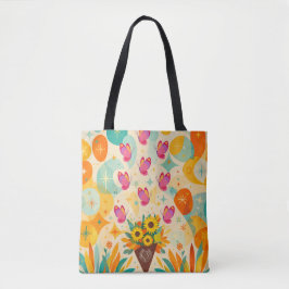 Bolsa Tote Voo de Pétala de Meados do Século