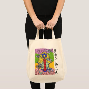 Bolsa Tote Voo iídico de Borboletas Hamsa Tallit Bag
