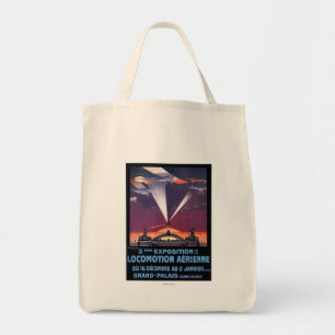 Bolsa Tote Vôo plano sobre o poster do holofote