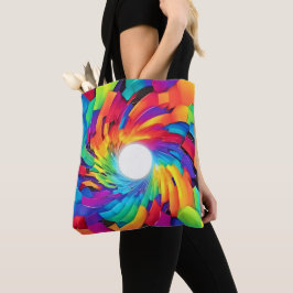 Bolsa Tote Vortex Caleidoscópico: Uma Jornada Colorida