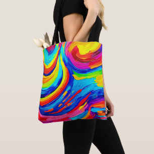 Bolsa Tote Vórtice de Cores Vivas