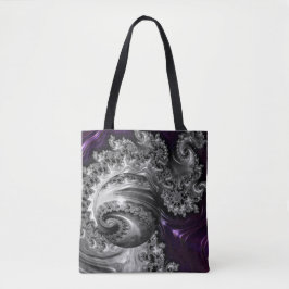 Bolsa Tote Vórtice Fractal Púrpura
