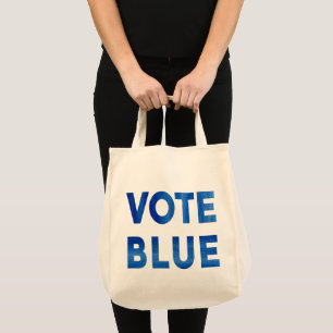 Bolsa Tote Votar Blue bold watercolor político de dois lados