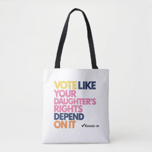 Bolsa Tote Vote Como Se os Direitos de Sua Filha Dependessem 