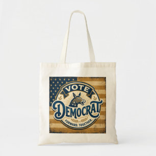 Bolsa Tote Vote Democrata Juntos – Patriótico Vintage
