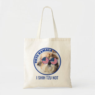 Bolsa Tote Vote Kamala EUA bandeira Shih Tzu Não é um cachorr