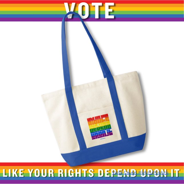 Bolsa Tote Votem como seus direitos LGBTQ dependem disso (Criador carregado)