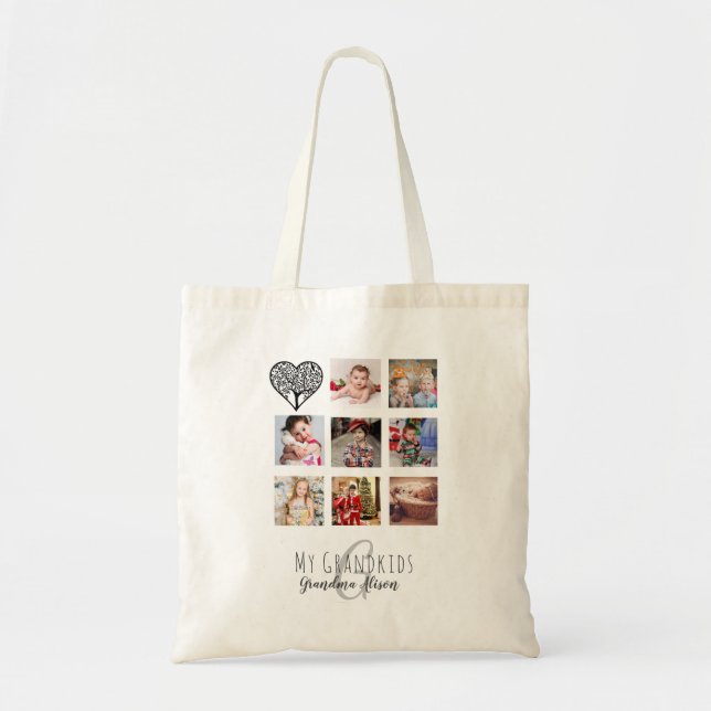 Bolsa Tote Vovó Ama Sua Família Tree Foto Collage Gift (Frente)