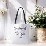 Bolsa Tote Vovó do Casamento Branco Negro Bride<br><div class="desc">Vovó da Sacola Branca de Casamento em Preto e Branco,  Bom para Casamentos,  Festa Bridal,  Janto de ensaio. Veja mais produtos com este design na coleção abaixo.</div>