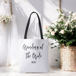 Bolsa Tote Vovó do Casamento Branco Negro Bride