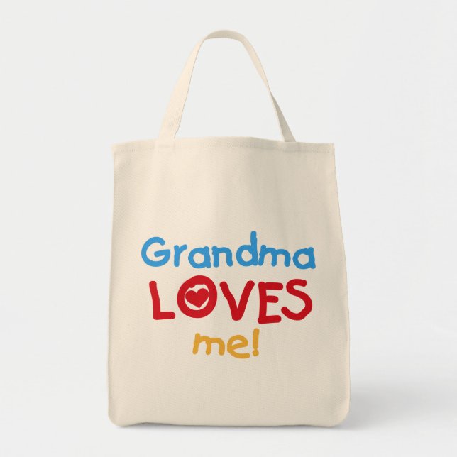 Bolsa Tote Vovó me ama T-shirts e presentes (Frente)