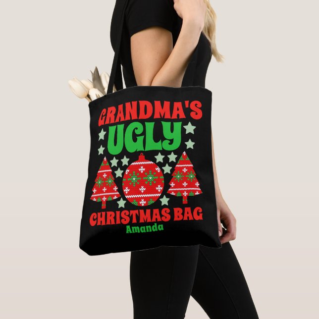 Bolsa Tote Vovó personalizada doce de Natal feio (Close Up)