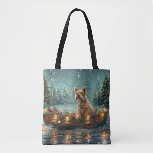 Bolsa Tote Voyage festiva do Cairn Terrier Christmas (Frente)