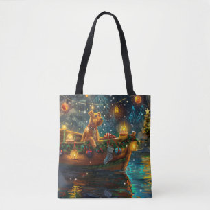 Bolsa Tote Voyage festiva no Natal Airedale