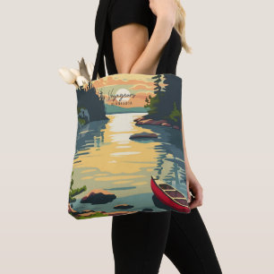 Bolsa Tote Voyageurs Minnesota Vintage TravelIllustration