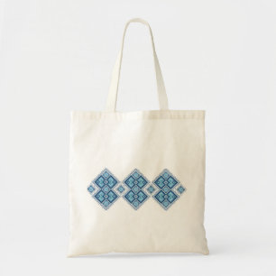 Bolsa Tote Vyshyvanka ucraniano do azul do bordado
