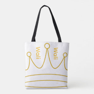 Bolsa Tote Wali em letras douradas leggings
