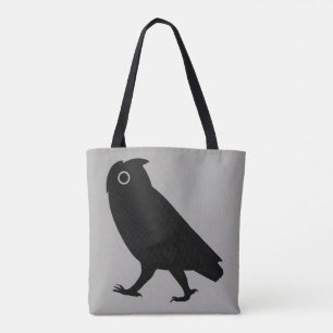 Bolsa Tote Walking Owl Legal e engraçada vida selvagem Blac