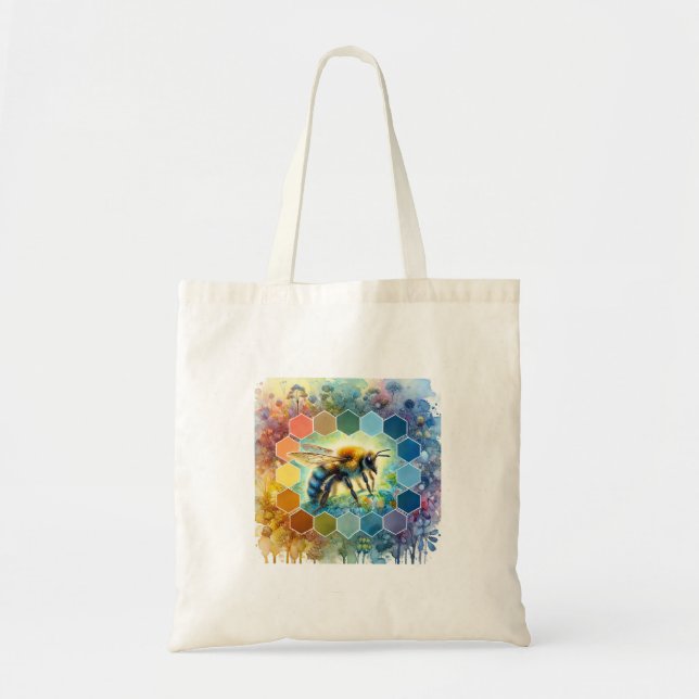Bolsa Tote Wallace bee painting 130724AREF109 - Watercolor (Frente)