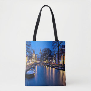 Bolsa Tote Wallpaper de Amesterdã Night-67657