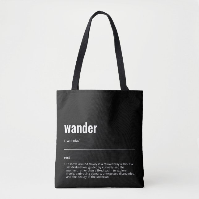 Bolsa Tote WanderTag - Saco preto moderno (Frente)