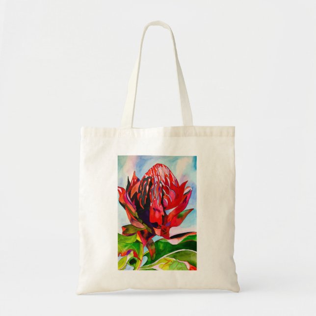 Bolsa Tote Waratah, cor-de-água natural da Austrália (Frente)
