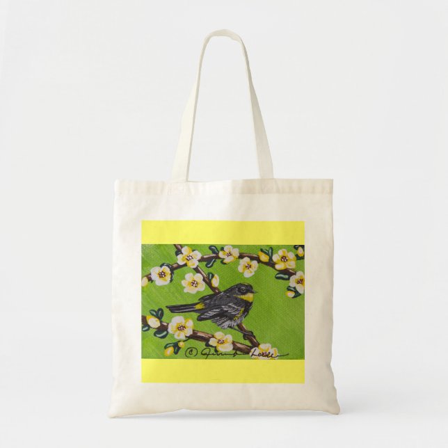 Bolsa Tote Warbler da Garganta Amarelo ~ Primavera (Frente)